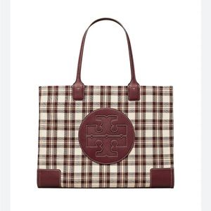 Tory Burch Ella Plaid Tote, NWT